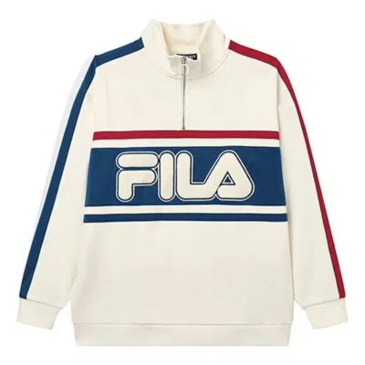 Fila Logo Stylish Casual Pullover Sweatshirt 'white Multi-color'