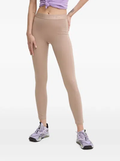 Fila Logo Waistband Pocket Leggings In Neutral