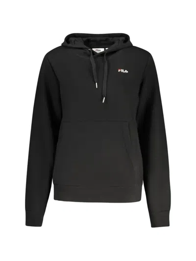 Fila Logo-embroidered Hoodie In Black