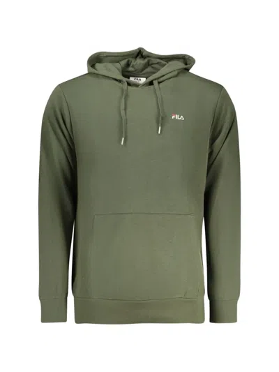 Fila Logo-embroidered Pouch-pocket Hoodie In Green
