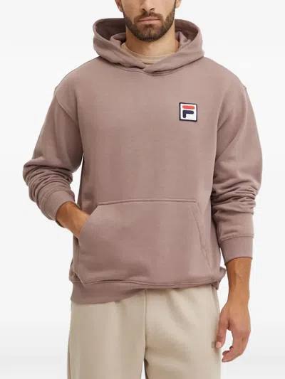 Fila Logo-patch Hoodie In Purple