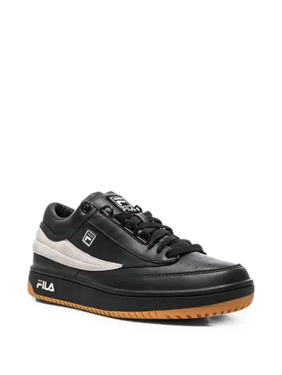 Fila Logo-patch Panelled Sneakers In Black