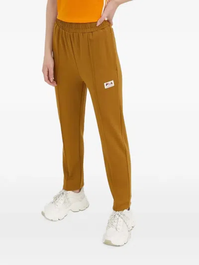 Fila Logo-patch Track Pants In Yellow