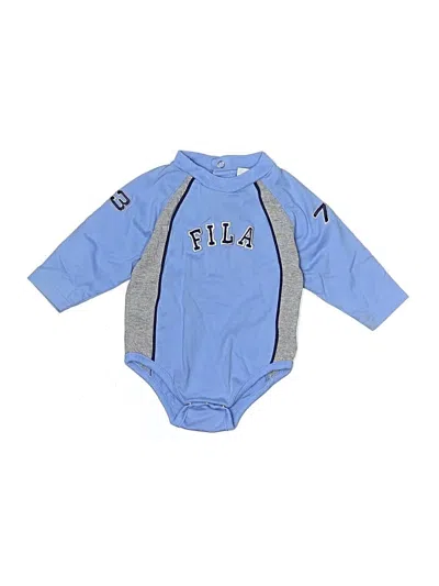 Pre-owned Fila Babies'  Long Sleeve Onesie In Blue