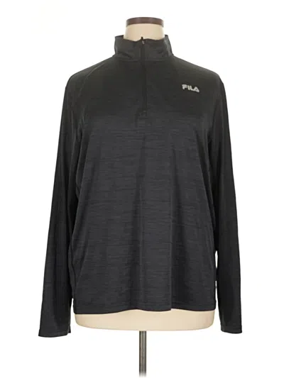 Pre-owned Fila Long Sleeve Top Gray Turtleneck Tops