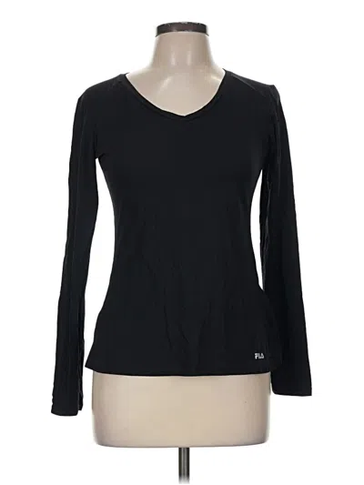 Pre-owned Fila Long Sleeve T-shirt In Black
