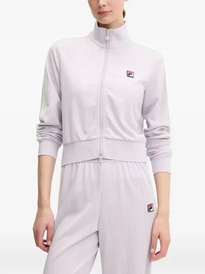 Fila Lorce Logo-patch Track Sweatshirt In Purple