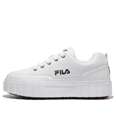 Fila Low Top Thick Sole Skate Shoes Unisex White Korean Version 'white Red Black'