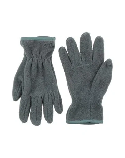 Fila Man Gloves Sage Green Size L Polyester In Gray
