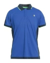 Fila Man Polo Shirt Bright Blue Size S Polyester In Blue