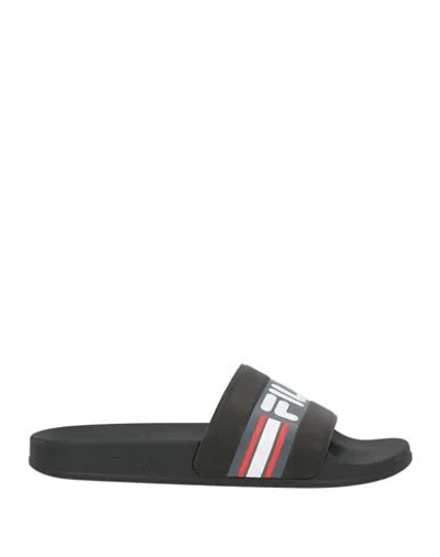 Fila Man Sandals Black Size 9 Synthetic Material