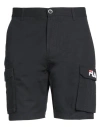 Fila Man Shorts & Bermuda Shorts Black Size Xs Cotton In Black