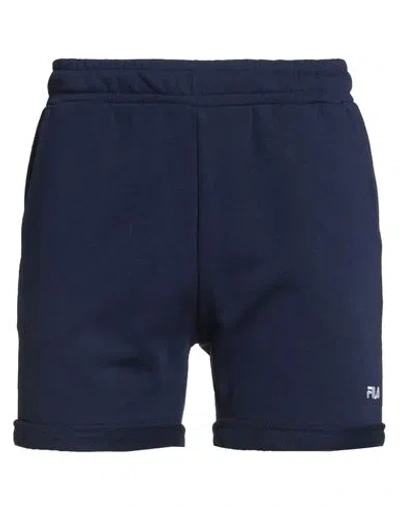 Fila Man Shorts & Bermuda Shorts Navy Size S Cotton, Polyester In Blue