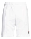 Fila Man Shorts & Bermuda Shorts White Size Xs Cotton, Polyester In White