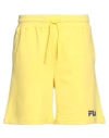 Fila Man Shorts & Bermuda Shorts Yellow Size Xs Cotton, Polyester In Yellow