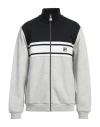 Fila Man Sweatshirt Black Size S Cotton, Polyester In Black