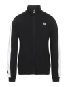 Fila Man Sweatshirt Black Size L Cotton, Polyester In Black