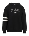 Fila Man Sweatshirt Black Size Xs Cotton, Polyester