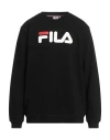 Fila Man Sweatshirt Black Size S Cotton, Polyester In Black