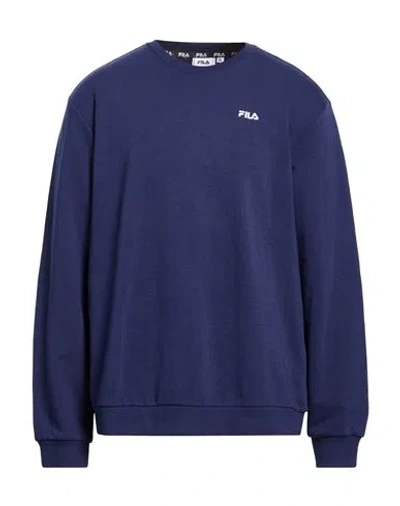 Fila Man Sweatshirt Blue Size Xl Cotton, Polyester