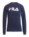 Fila Man Sweatshirt Blue Size Xs Cotton, Polyester