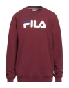 Fila Man Sweatshirt Burgundy Size L Cotton, Polyester In Red