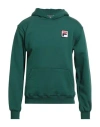 Fila Man Sweatshirt Green Size Xs Cotton, Polyester In Green
