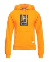 Fila Man Sweatshirt Orange Size M Cotton, Polyester In Orange