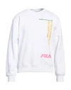 Fila Man Sweatshirt White Size S Cotton, Polyester In White