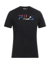 Fila Man T-shirt Black Size M Cotton In Black