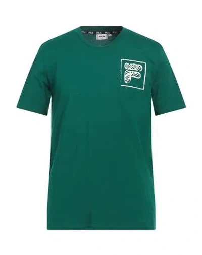 Fila Man T-shirt Emerald Green Size L Cotton