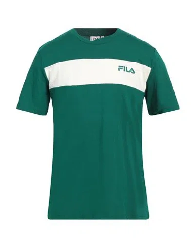 Fila Man T-shirt Emerald Green Size M Cotton