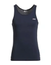 Fila Man Tank Top Midnight Blue Size Xs Cotton In Blue