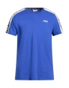 Fila Man T-shirt Bright Blue Size L Cotton