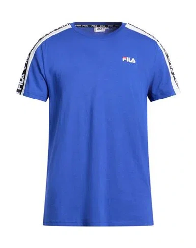 Fila Man T-shirt Bright Blue Size L Cotton