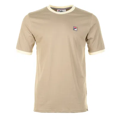 Fila Marconi Essential Ringer Tee Chinchilla / Double Cream In Brown
