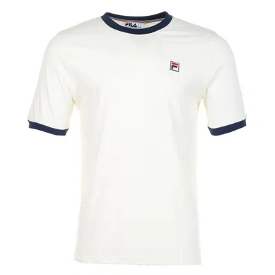 Fila Marconi Essential Ringer Tee Gardenia Navy In White