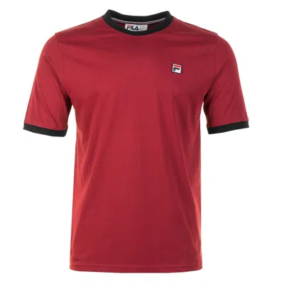 Fila Marconi Essential Ringer Tee Sun Dried Tomato / Black In White
