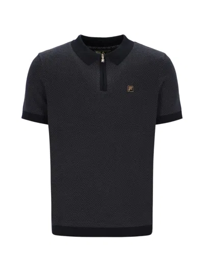Fila Marty Zip-fastening Polo Shirt In Black