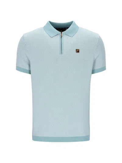 Fila Marty Zip-fastening Polo Shirt In Blue
