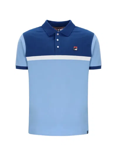 Fila Mattia Logo-patch Polo Shirt In Blue