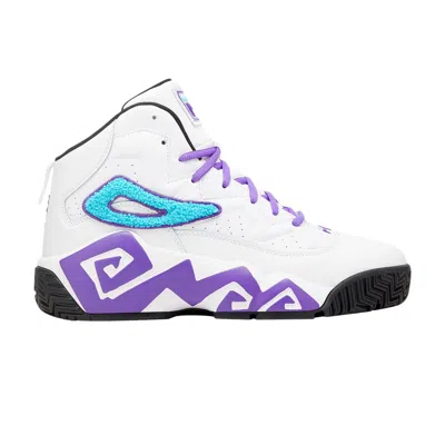 Pre-owned Fila Mb Chenille 'white Bluefish Electric Purple'