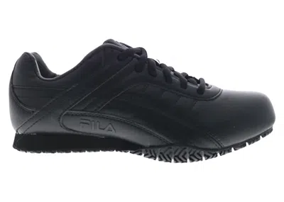 Pre-owned Fila Memory Elleray 5 Slip Resistant Wide Triple (women's) Sneakers In Black