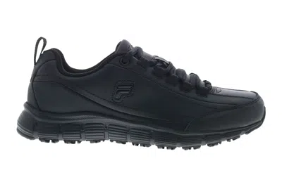 Pre-owned Fila Memory Radiance Slip Resistant Triple Black (women's) In Black/black/black