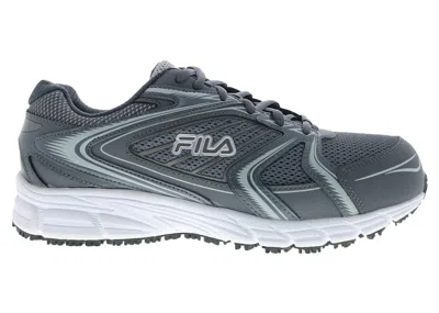 Pre-owned Fila Memory Reckoning 9 Slip Resistant Composite Toe (women's) Sneakers In Grey/white In Multi