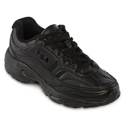 Fila Memory Workshift Womens Slip-resistant Athletic Shoes In Black