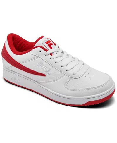 Fila Men's A-low Casual Sneakers From Finish Line In White,red