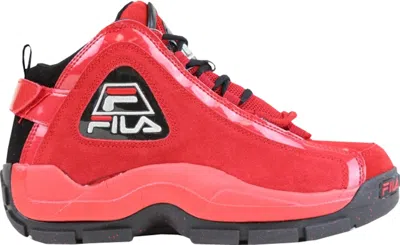 Pre-owned Fila Men's  96 Red Suede Sneakers In  Red/black/metallic Silver