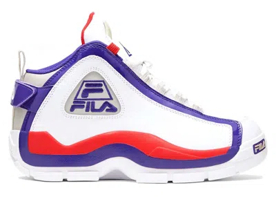 Pre-owned Fila Men's  Grant Hil 2 Sneakers In White/deep Blue/poinsettia