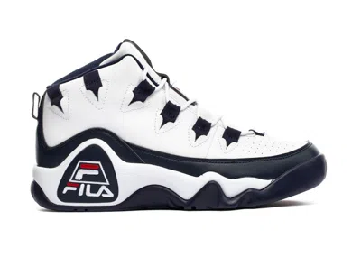 Pre-owned Fila Men's  Grant Hill 1 Navy Sneakers In White/ Navy Blue/ Red In Multi